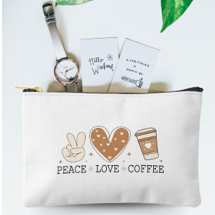 Peace Liebe Kaffee I Liebe Kaffee Zitat Funny Happ Zubehörtasche