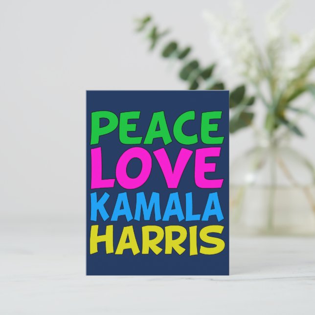 Peace Liebe Kamala Harris Card (Stehend Vorderseite)
