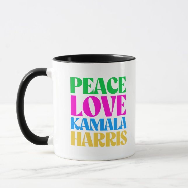 Peace Liebe Kamala Harris Tasse (Links)