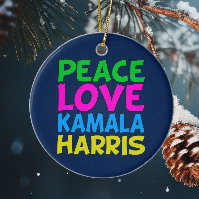 Peace Liebe Kamala Harris Weihnachten Keramik Ornament (Von Creator hochgeladen)