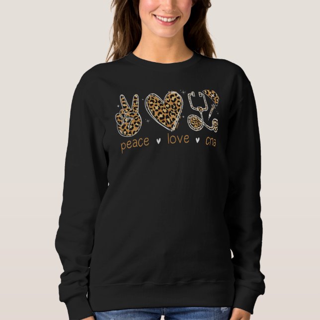 Peace Liebe kann das Leben der Leoparden beschütze Sweatshirt (Vorderseite)