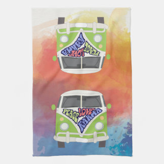 Peace Liebe Karma hippie Regenbogenfarbe van Geschirrtuch