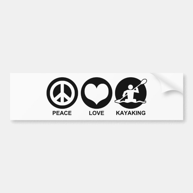 Peace Liebe Kayaking Autoaufkleber (Vorne)