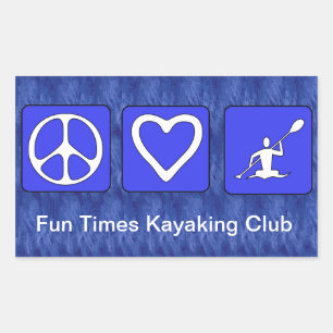 Peace Liebe Kayaking Rechteckiger Aufkleber