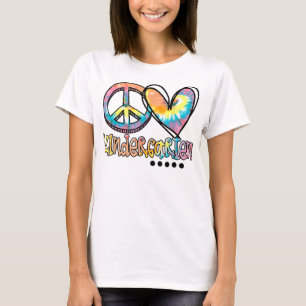 Peace Liebe Kindergarten Gefärbte Krawatte am erst T-Shirt