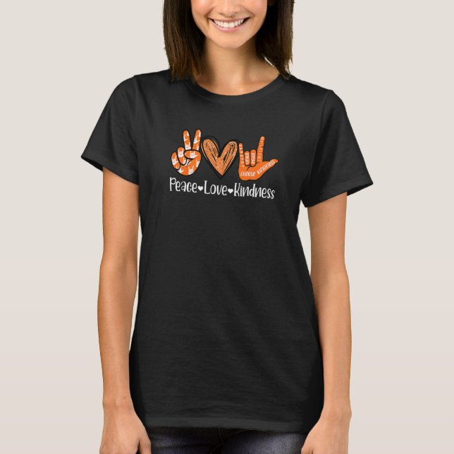 Peace Liebe Kindness I Liebe Sie Signature Languag T-Shirt (Vorderseite)