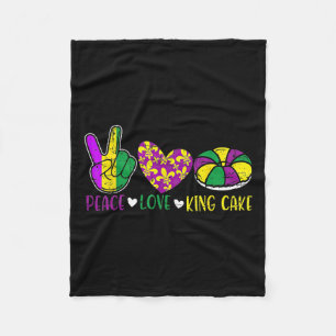 Peace Liebe King Cake Funny Mardi Gras Festival Pa Fleecedecke