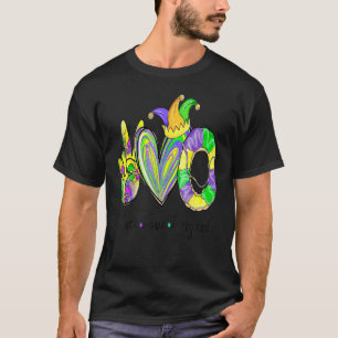 Peace Liebe King Cake Mardi Gras Männer Frauen Kin T-Shirt