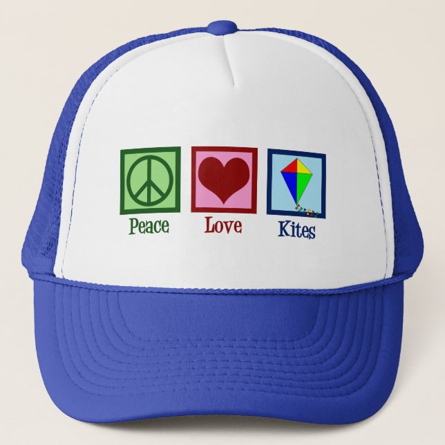 Peace Liebe Kites Niedlich Kite Festival Truckerkappe (Vorderseite)