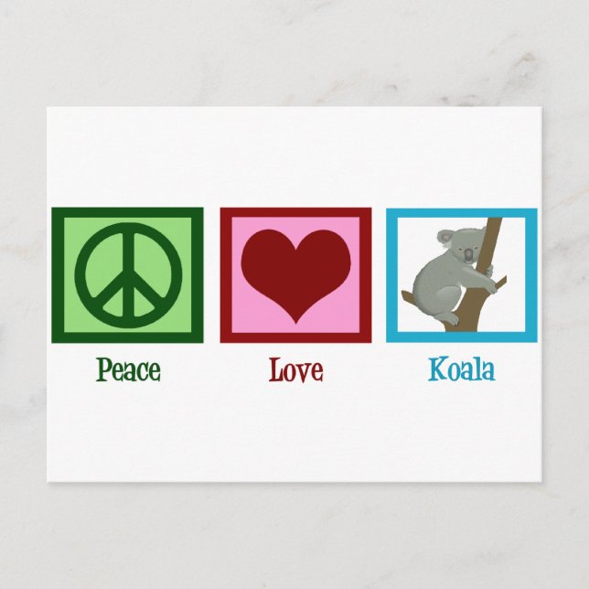 Peace Liebe Koala Bear Postkarte (Vorderseite)