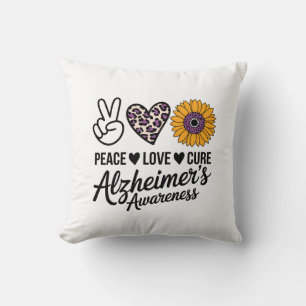 PEACE LIEBE KURZ Alzheimer's Bewusstsein Kissen