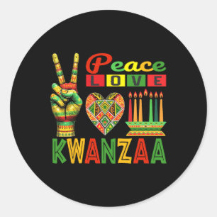 Peace Liebe Kwanzaa Afrikanisches Erbe Kulturgesch Runder Aufkleber