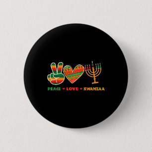 Peace Liebe Kwanzaa - American Heritage Fes Button