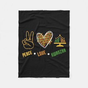 Peace Liebe Kwanzaa Kinara American Black C Fleecedecke