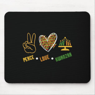 Peace Liebe Kwanzaa Kinara American Black C Mousepad