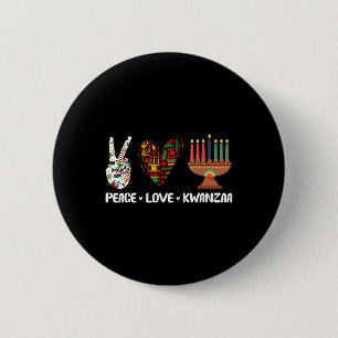 Peace Liebe Kwanzaa Pajamas African Happy Kwanzaa Button