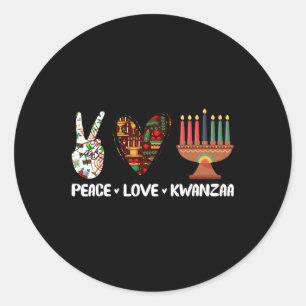 Peace Liebe Kwanzaa Pajamas African Happy Kwanzaa Runder Aufkleber