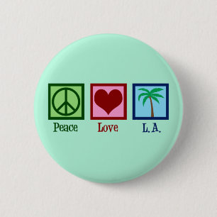 Peace Liebe L.A. Niedlich Los Angeles Button