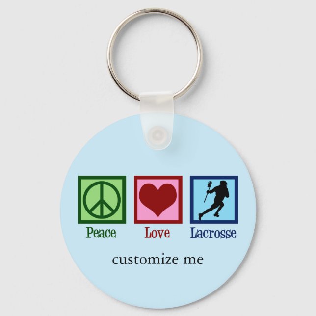 Peace Liebe Lacrosse Schlüsselanhänger (Vorderseite)