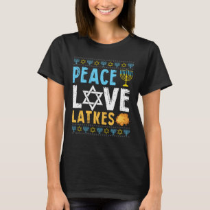 Peace Liebe Latkes Funny Hanukkah Chanukah Jüdisc T-Shirt