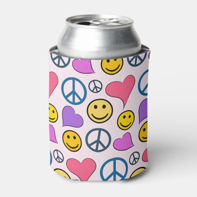 Peace Liebe Laugh Pattern Dosenkühler (Kanne Vorderseite)
