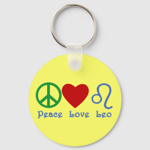 Peace Liebe Leo Astrologisches Design Schlüsselanhänger