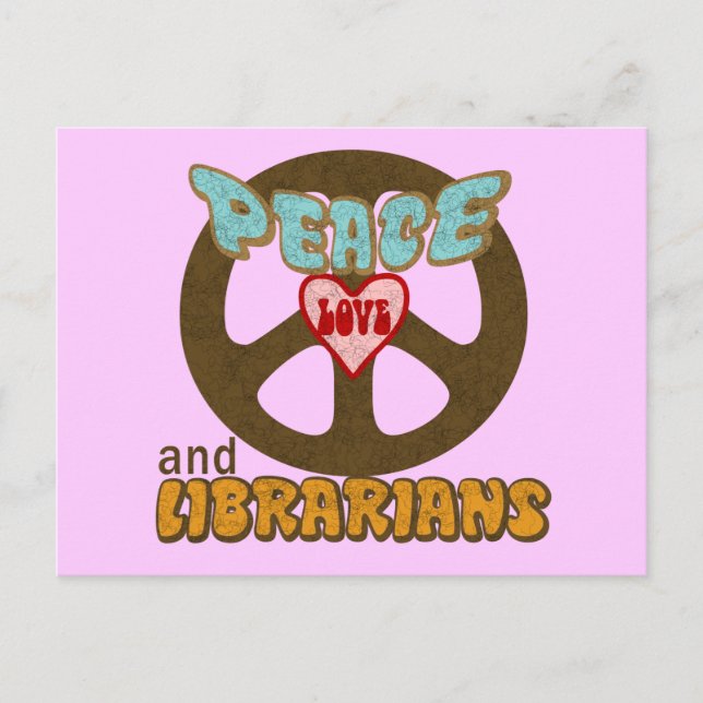Peace Liebe Librarians Postkarte (Vorderseite)