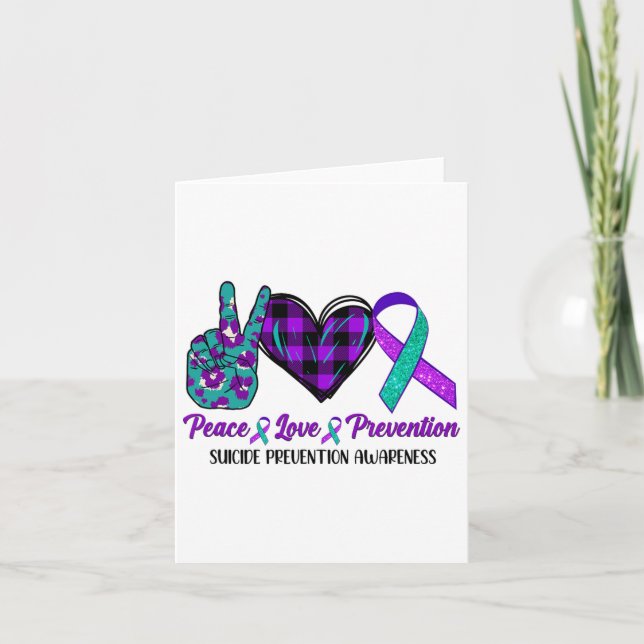 Peace Liebe Life Suicide Awareness Womens Semi Col Karte (Vorderseite)
