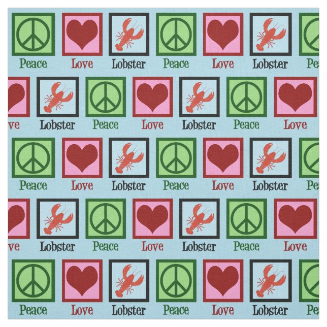 Peace Liebe Lobster Stoff (Muster)