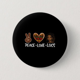 Peace Liebe Locations Black Melanin Women African  Button
