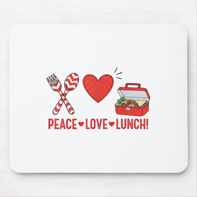 "Peace Liebe Lunch Lady Apprecision Box" Mousepad (Vorne)