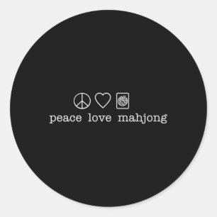 Peace Liebe Mahjong Runder Aufkleber