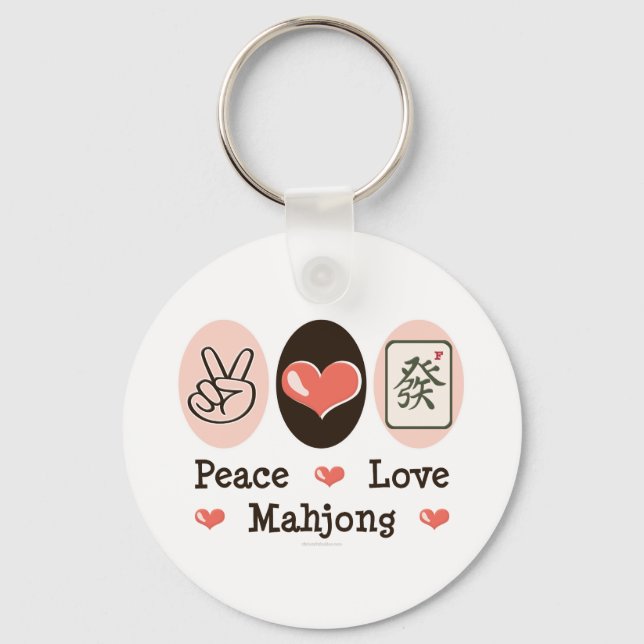 Peace Liebe Mahjong Schlüsselkette Schlüsselanhänger (Vorderseite)