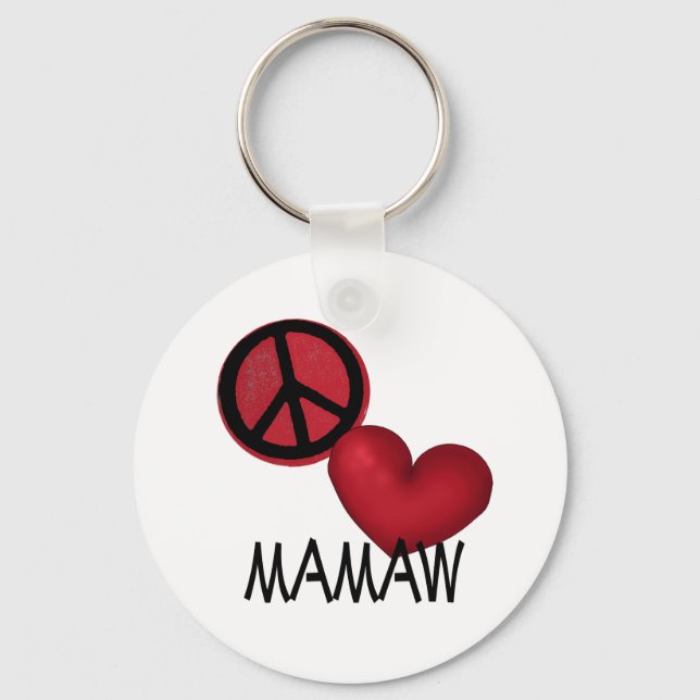 Peace Liebe Mamaw Schlüsselanhänger (Vorderseite)