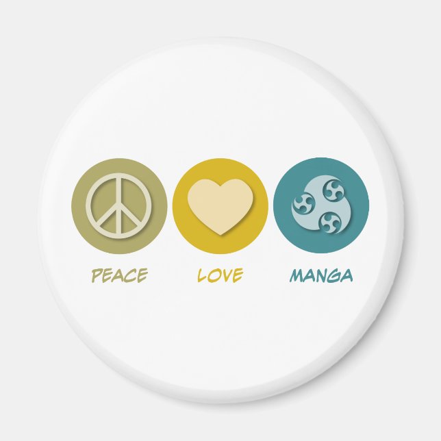 Peace Liebe Manga Magnet (Vorne)
