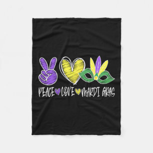 Peace Liebe Mardi Gras New Orleans Louisiana Parco Fleecedecke