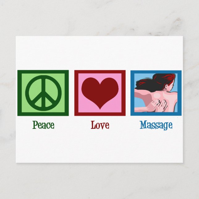 Peace Liebe Massage Postkarte (Vorderseite)