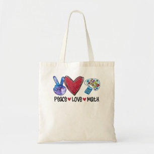 Peace Liebe Math Funny Teacher Tragetasche