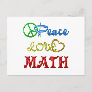 PEACE LIEBE MATH POSTKARTE
