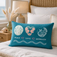 Peace Liebe Mermaids Künstlerisch Aquamarin Lumbar