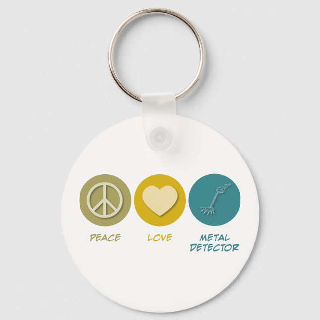 Peace Liebe Metal Detector Schlüsselanhänger (Vorderseite)