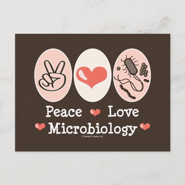 Peace Liebe Microbiology Postcard Postkarte (Vorderseite)