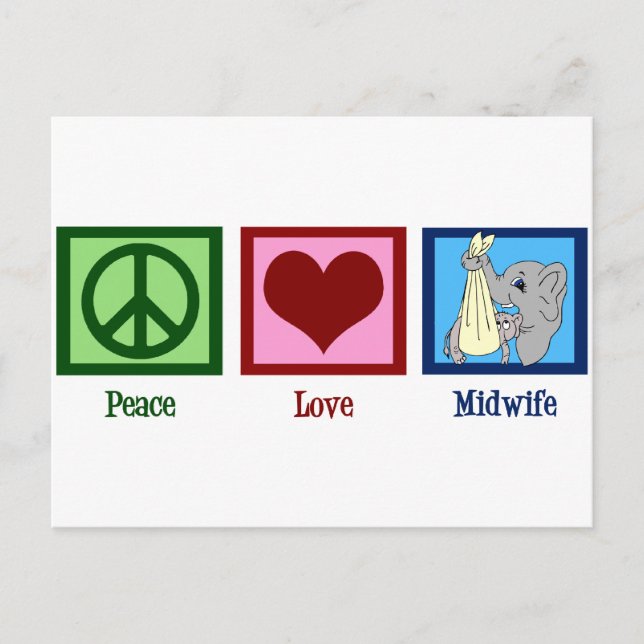 Peace Liebe Midfrau Postkarte (Vorderseite)