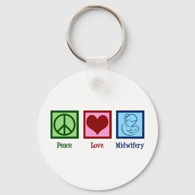 Peace Liebe Midwifery Niedlich Midwomen Schlüsselanhänger (Vorderseite)