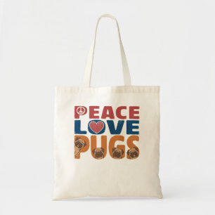 Peace Liebe Mops Dog Lover für Damen Männer, Haust Tragetasche
