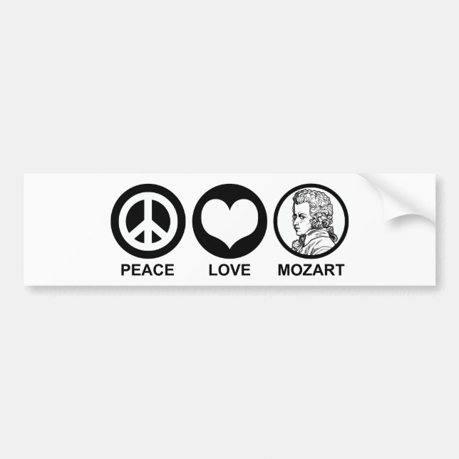 Peace Liebe Mozart Autoaufkleber (Vorne)