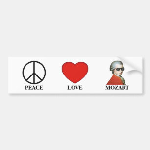 Peace Liebe Mozart - Musikalischer Autoaufkleber! Autoaufkleber