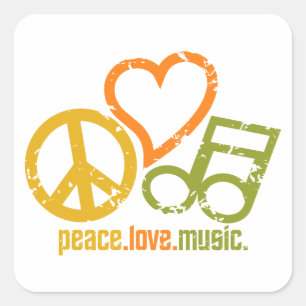 Peace Liebe Music Aufkleber
