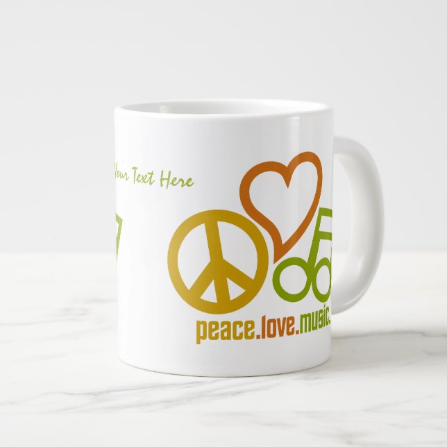 Peace Liebe Music - benutzerdefinierte Tasse (Vorderseite Rechts)