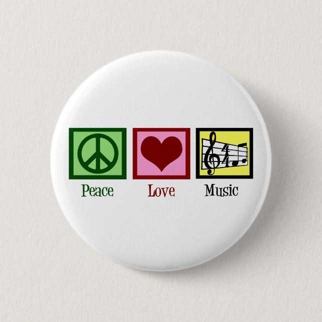 Peace Liebe Music Button (Vorderseite)